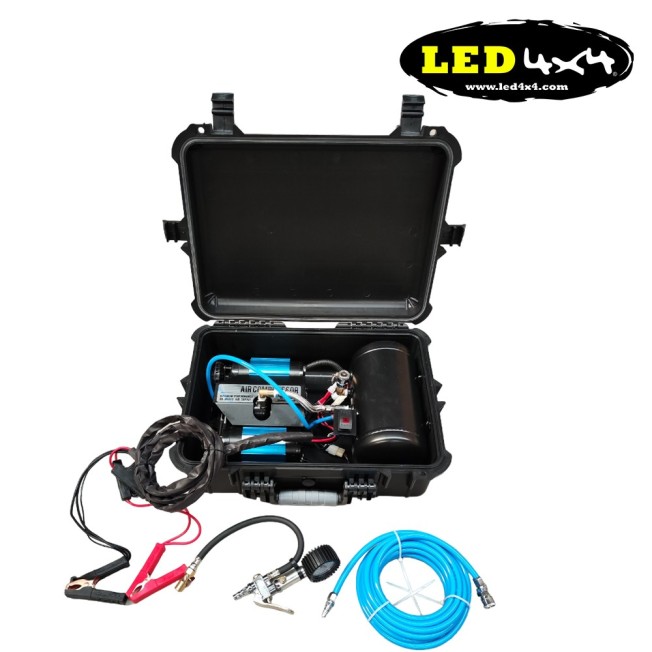 Compressor de ar de motor duplo 12v 135 l/min com caldeira - COMP-135L - Led4x4