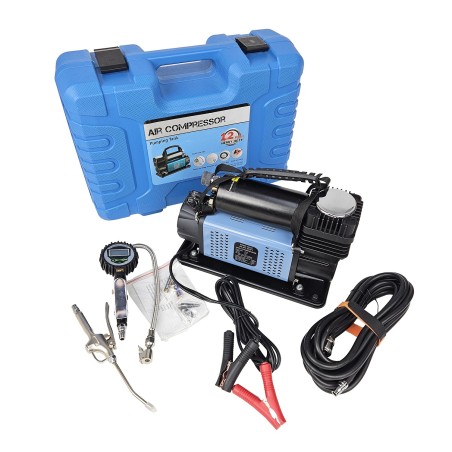 Compressor portátil 180 l / min 12V completo com calderín e mala de transporte - AC-1062PRO / BLUE-AIR-COMPRESSOR - Led4x4