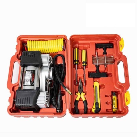 Compressor de ar 12V com kit de pintura OFFROAD - AIR-COMP-TOOL-SET - Led4x4
