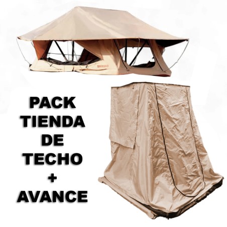 PACK Tienda de techo libro + Anexo OFFROAD INTREPIDOR V2 - TENTLIB140x240 + ANEX140LIB - Led4x4