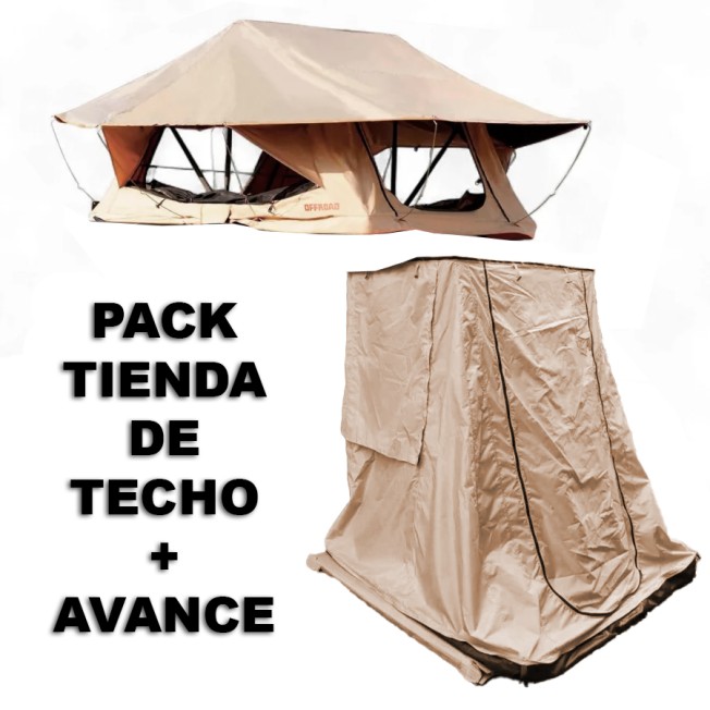 PACK Tienda de techo libro + Anexo OFFROAD INTREPIDOR V2 - TENTLIB140x240 + ANEX140LIB - Led4x4