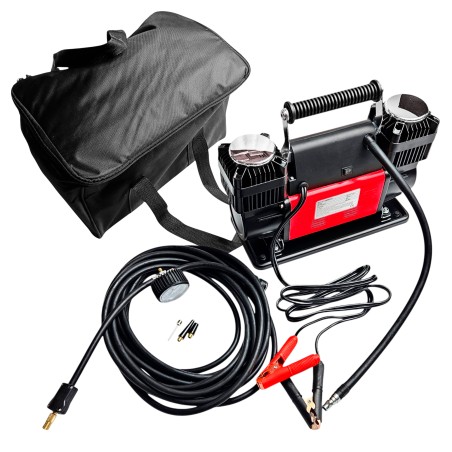 Biciclina de compressor portátil 300 L/Min 12V vermelho - WM102-15C (Red) - Led4x4