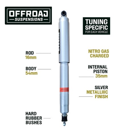 Amortiguador trasero Nissan Patrol MK G160 +5cm OFFROAD Nitrogas - 12076 - Led4x4