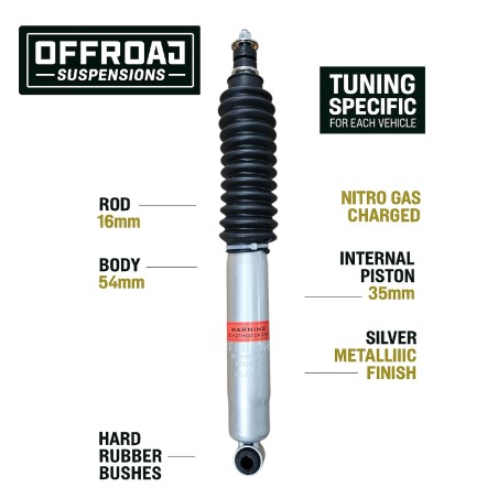 Amortiguador delantero Suzuki Samurai +5cm OFFROAD Nitrogas - 12085 - Led4x4