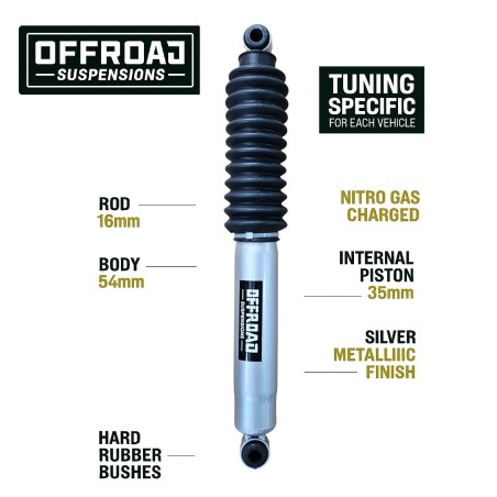 Amortiguador trasero Suzuki Samurai +5cm OFFROAD Nitrogas - 12086 - Led4x4