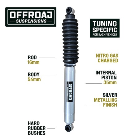 Amortiguador trasero Suzuki Samurai +7.5cm OFFROAD Nitrogas - 12086L - Led4x4