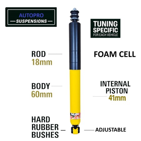 Amortiguador trasero reforzado regulable +5cm AUTOPRO Toyota Land Cruiser 120/150 - AMO-LC120/LC150+2"REAR - Led4x4