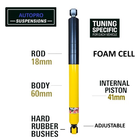 Amortiguador trasero reforzado regulable +7.5cm +10cm AUTOPRO Nissan Patrol GR Y60/Y61 - TG06844 - Led4x4