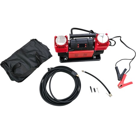 Compresor Portátil 12V Digital bicylindro 300 L/Min con Control Inteligente + Manguera 8m y Bolsa
