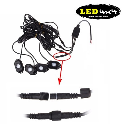 Kit de 4 luzes LED IP68 à prova de rochas