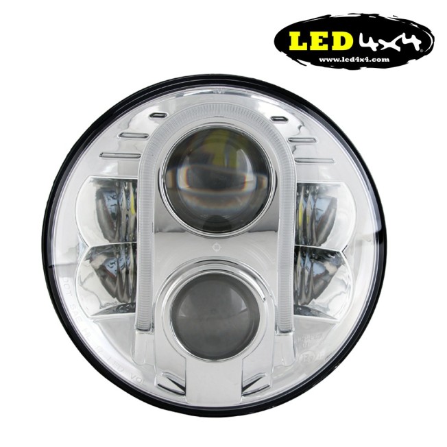 Fuoco LED cromato 7” Omologato ECE R10 R112 R7