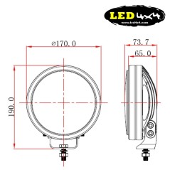 Faro led 72W largo alcance 7” homologado HR 25 - F72HR - Led4x4