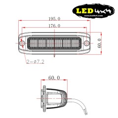 Recessed headlight with 30W LEDs OSRAM Approved ECE R23 reverse - EMP03R23 - Led4x4