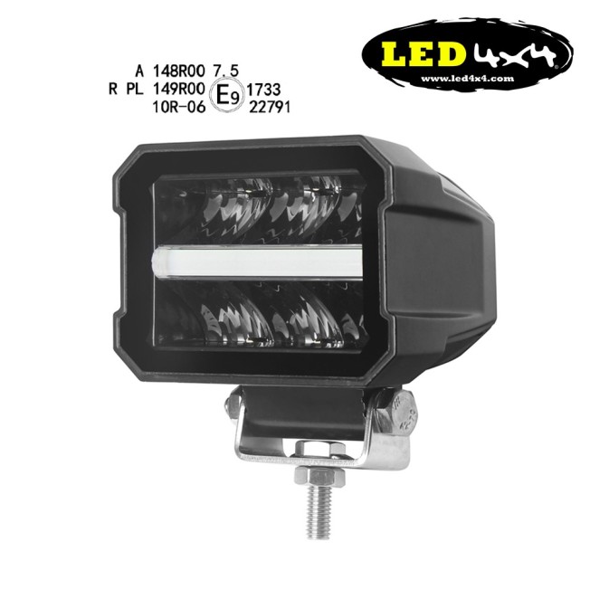 Far cu LED 30W LED-uri OSRAM omologate HR 7.5 cu raza lunga + lumina de pozitie - C30WL - Led4x4